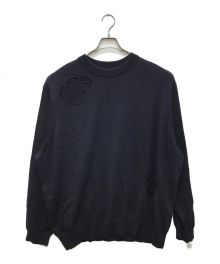 TAKAHIROMIYASHITA TheSoloIst.（タカヒロミヤシタ ザソロイスト）の古着「crew neck sweater/ダメージニット/クルーネックセーター(クラッシュ)」｜ネイビー