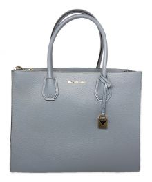 MICHAEL KORS（マイケルコース）の古着「マーサー ラージ アコーディオン トート/Mercer Large Pebbled Leather Accordion Tote Bag」｜スカイブルー