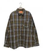 KEBOZケボズ）の古着「CHECK BIG SHIRT/チェックシャツ」｜ブラウン