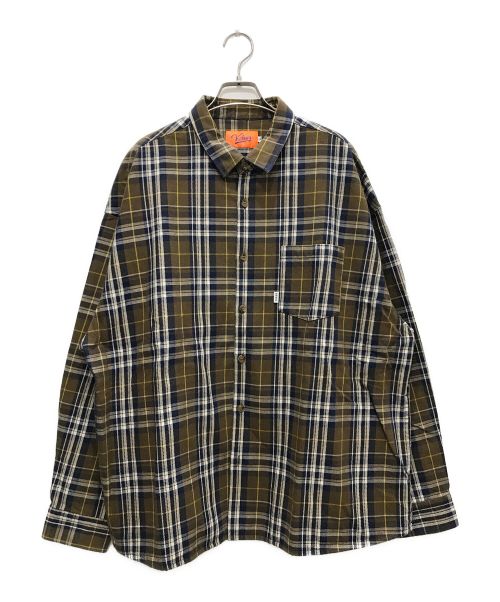 KEBOZ（ケボズ）KEBOZ (ケボズ) CHECK BIG SHIRT/チェックシャツ ブラウン サイズ:Lの古着・服飾アイテム