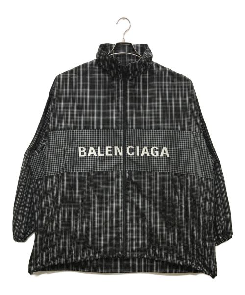 BALENCIAGA（バレンシアガ）BALENCIAGA (バレンシアガ) フルジップロゴジャケット ホワイト×ブラック サイズ:44の古着・服飾アイテム