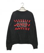 Maison Margielaメゾンマルジェラ）の古着「TAPE LOGO PRINT SWEATSHIRT/21SS テープロゴ プリント スウェット クルーネックトレーナー」｜ブラック