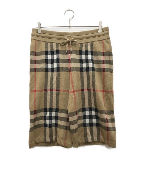 BURBERRY LONDON（バーバリーロンドン）BURBERRY LONDON (バーバリーロンドン) CHECK SILK WOOL JACQUARD SHORTS/チェックシルクウールジャガードショーツ ブラウン サイズ:Mの古着・服飾アイテム