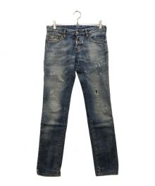 DSQUARED2（ディースクエアード）の古着「ダメージリペア加工デニムパンツ」｜インディゴ