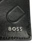 中古・古着 HUGO BOSS (ヒューゴ ボス) モノグラムエンボスレザーウォレット ブラック：10000円