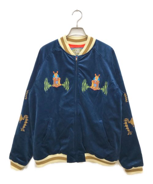 STUDIO GHIBLI（スタジオジブリ）STUDIO GHIBLI (スタジオジブリ) ベロアスカジャン ブルー サイズ:Lの古着・服飾アイテム