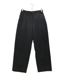 AURALEE（オーラリー）の古着「SUPER FINE WOOL COTTON TWILL SLACKS/スーパーファインウールコットンツイルスラックス」｜ブラック