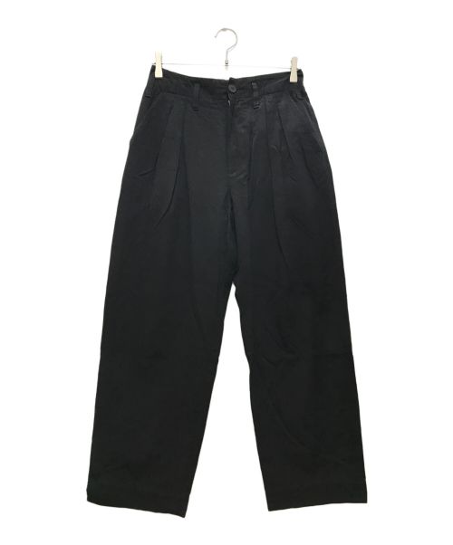 AURALEE（オーラリー）AURALEE (オーラリー) SUPER FINE WOOL COTTON TWILL SLACKS/スーパーファインウールコットンツイルスラックス ブラック サイズ:3の古着・服飾アイテム