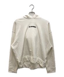 JIL SANDER（ジルサンダー）の古着「Logo Sweatshirt W/Hoodie/ロゴスウェットシャツフーディ」｜ホワイト