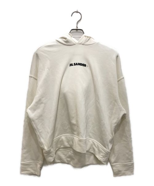 JIL SANDER（ジルサンダー）JIL SANDER (ジルサンダー) Logo Sweatshirt W/Hoodie/ロゴスウェットシャツフーディ ホワイト サイズ:Lの古着・服飾アイテム