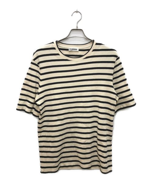 JIL SANDER+（ジルサンダープラス）JIL SANDER+ (ジルサンダープラス) バックロゴボーダーTシャツ アイボリー×ブラック サイズ:Mの古着・服飾アイテム