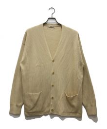 AURALEE（オーラリー）の古着「SUPER HARD TWIST RIB KNIT BIG CARDIGAN/スーパーハードツイストリブニットビッグカーディガン」｜ベージュ