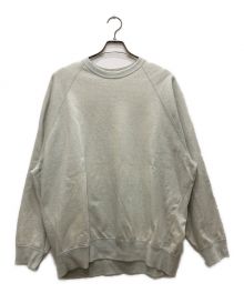 Graphpaper（グラフペーパー）の古着「Denim Mix Terry Crew Neck Sweater/デニムミックステリークルーネックセーター」｜グレー