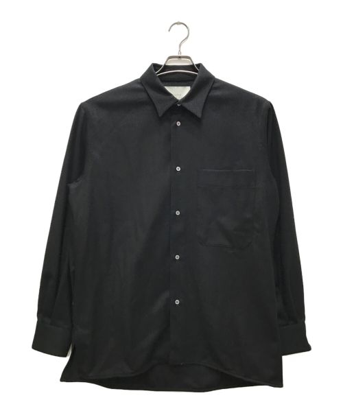 STUDIO NICHOLSON（スタジオニコルソン）STUDIO NICHOLSON (スタジオニコルソン) WOOL FLANNEL SHIRTS/ウールフランネルシャツ ブラック サイズ:M 未使用品の古着・服飾アイテム