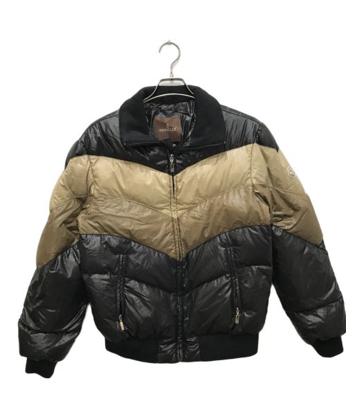 MONCLER（モンクレール）MONCLER (モンクレール) CHINE ダウンジャケット/チャイン　ダウンジャケット ベージュ×ブラック サイズ:SIZE2の古着・服飾アイテム