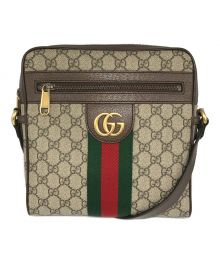 GUCCI（グッチ）の古着「GGスプリーム オフディア メッセンジャーバッグ」｜ブラウン×ベージュ