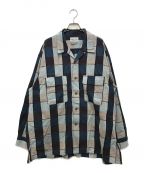 Marvine Pontiak Shirt Makersマーヴィンポンティアックシャツメイカーズ）の古着「Open Collar SH/オープンカラーシャツ」｜ネイビー