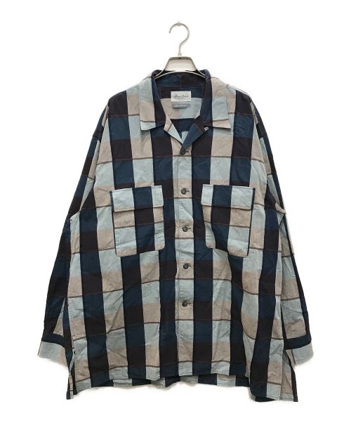 Marvine Pontiak Shirt Makers（マーヴィンポンティアックシャツメイカーズ）Marvine Pontiak Shirt Makers (マーヴィンポンティアックシャツメイカーズ) Open Collar SH/オープンカラーシャツ ネイビー サイズ:ONE SIZEの古着・服飾アイテム