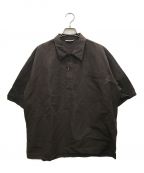 AURALEEオーラリー）の古着「High Density Finx Linen Weather Half Sleeve Shirts/ハイデンシティフィンクスリネンウェザーハーフスリーブシャツ」｜ブラウン