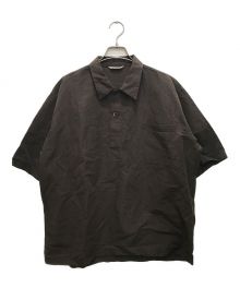 AURALEE（オーラリー）の古着「High Density Finx Linen Weather Half Sleeve Shirts/ハイデンシティフィンクスリネンウェザーハーフスリーブシャツ」｜ブラウン