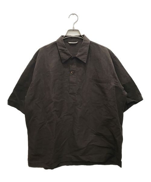 AURALEE（オーラリー）AURALEE (オーラリー) High Density Finx Linen Weather Half Sleeve Shirts/ハイデンシティフィンクスリネンウェザーハーフスリーブシャツ ブラウン サイズ:4の古着・服飾アイテム