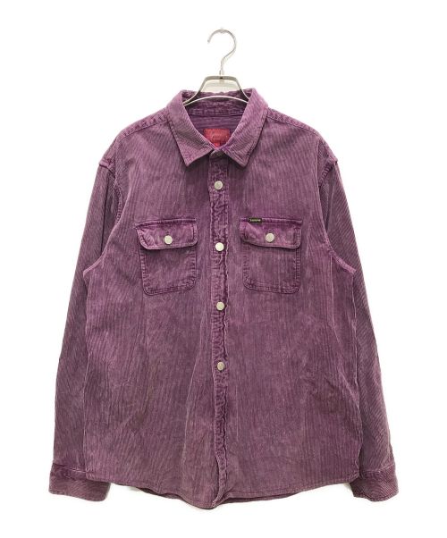 SUPREME（シュプリーム）Supreme (シュプリーム) Washed Corduroy Shirt/ウォッシュドコーデュロイシャツ パープル サイズ:Lの古着・服飾アイテム