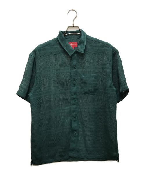 SUPREME（シュプリーム）SUPREME (シュプリーム) Mesh Stripe S/S Shirt/メッシュストライプシャツ グリーン サイズ:Lの古着・服飾アイテム