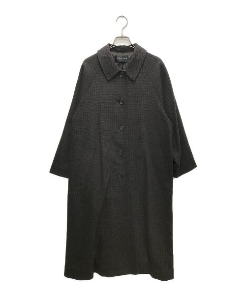 mizuiro-ind（ミズイロインド）mizuiro-ind (ミズイロインド) チェックロングコート ブラウン×グレー サイズ:FREEの古着・服飾アイテム