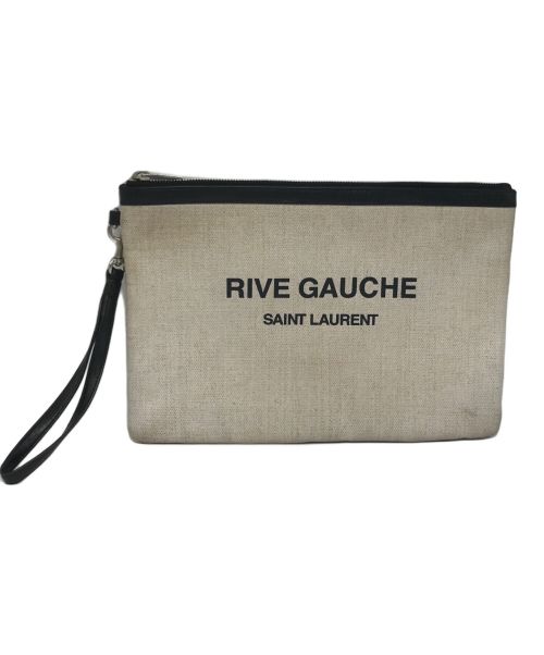 Saint Laurent Paris（サンローランパリ）Saint Laurent Paris (サンローランパリ) RIVE GAUCHEセカンドバッグ ベージュの古着・服飾アイテム