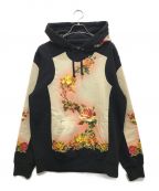 SUPREME×Jean Paul GAULTIERシュプリーム×ジャンポールゴルチェ）の古着「Floral Print Hooded Sweatshirt/フローラルプリントフードスウェット」｜ブラック