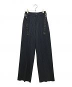 PAMEO POSEパメオポーズ）の古着「High Waist Wide Trouser/ハイウエストワイドトラウザー」｜ネイビー