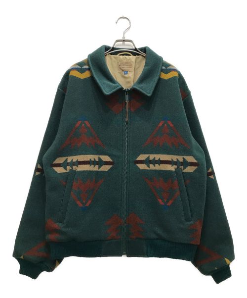 PENDLETON（ペンドルトン）PENDLETON (ペンドルトン) ネイティブ柄ウールブルゾン グリーン サイズ:Ｌの古着・服飾アイテム