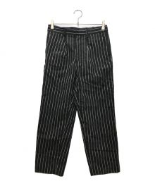 LITTLEBIG（リトルビッグ）の古着「Stripe Tapered Trousers/ストライプテーパードトラウザーズ」｜ネイビー