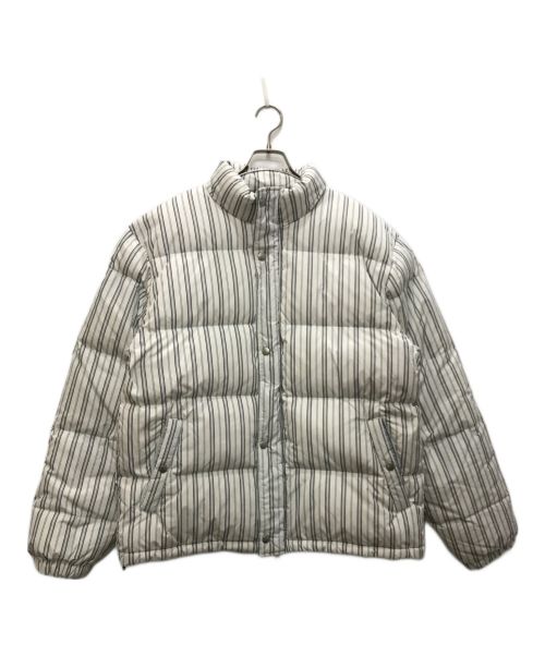 stussy（ステューシー）stussy (ステューシー) Stripe Down Puffer Jacket/ストライプダウンパファージャケット ホワイト サイズ:Lの古着・服飾アイテム