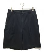 stussyステューシー）の古着「VOLUME PLEATED SHORT STRIPE/ボリュームプリーツショートストライプ」｜ネイビー