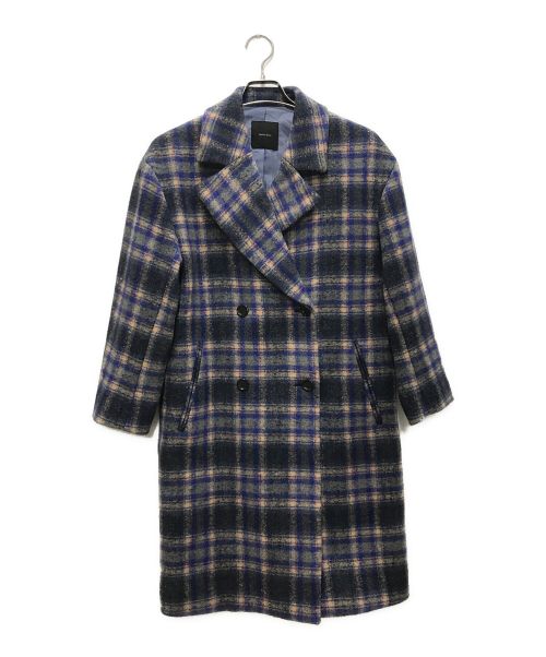 Spick and Span（スピックアンドスパン）Spick and Span (スピックアンドスパン) W起毛カラーチェックコート ブルー サイズ:36の古着・服飾アイテム