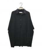 Graphpaperグラフペーパー）の古着「Viscose Ponte S/S Yoke Sleeve Shirt」｜ネイビー