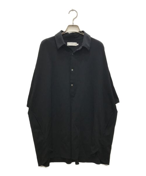 Graphpaper（グラフペーパー）Graphpaper (グラフペーパー) Viscose Ponte S/S Yoke Sleeve Shirt ネイビー サイズ:Fの古着・服飾アイテム