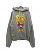 GUCCIグッチ）の古着「キャットプリントパーカー」｜グレー