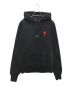 AMI Alexandre Mattiussi（アミ アレクサンドル マテュッシ）の古着「TONAL ADC HOODIE/トーナルADCフーディ」｜ブラック