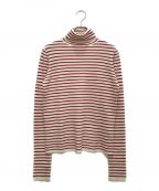 DEUXIEME CLASSEドゥーズィエム クラス）の古着「Border T/N Knit/ボーダーT/Nニット」｜アイボリー×レッド