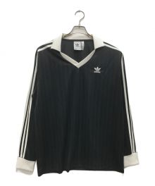 adidas（アディダス）の古着「ピケ サッカー長袖Tシャツ」｜ブラック