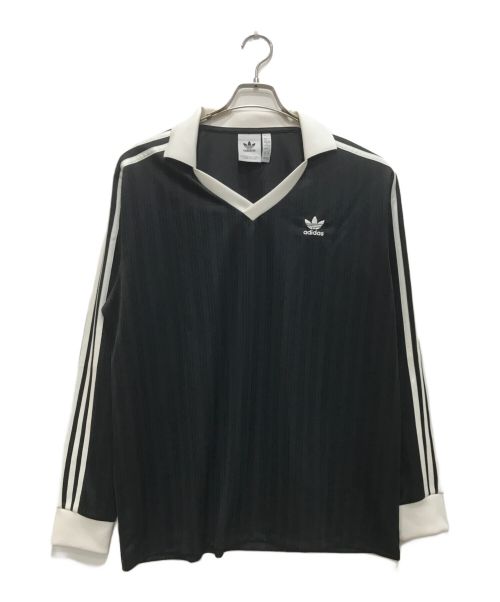 adidas（アディダス）adidas (アディダス) ピケ サッカー長袖Tシャツ ブラック サイズ:2XLの古着・服飾アイテム