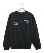 stussyステューシー）の古着「City Banners Crew Sweatshirt」｜ブラック