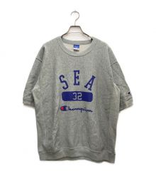 Champion×WIND AND SEA（チャンピオン×ウィンド アンド シー）の古着「リバースウィーブ ショートスリーブクルーネックスウェットシャツ」｜グレー