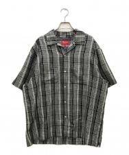 SUPREME (シュプリーム) metalic plaid shirt/メタリック プレイド シャツ ブラック サイズ:L