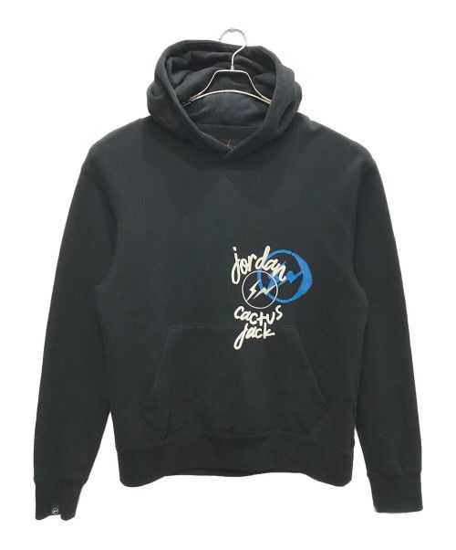 JORDAN（ジョーダン）JORDAN (ジョーダン) Travis Scott (トラヴィス スコット) FRAGMENT DESIGN (フラグメントデザイン) コラボパーカー ブラック サイズ:Ⅿの古着・服飾アイテム