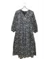 ne quittez pas（ヌキテパ）の古着「Cotton Lurex Stripe Flower Print Dress/コットン ルレックス ストライプ フラワープリント ドレス」｜ブラック