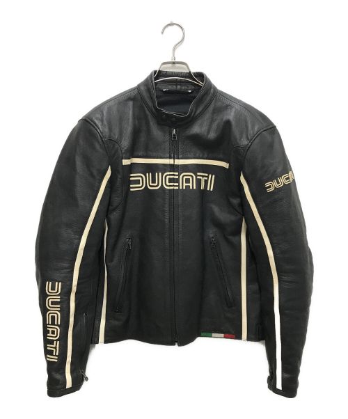 DUCATI（ドゥカティ）DUCATI (ドゥカティ) レーシングレザージャケット ブラック サイズ:52の古着・服飾アイテム