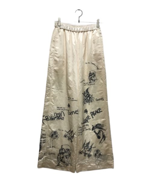 MAISON SPECIAL（メゾンスペシャル）MAISON SPECIAL (メゾンスペシャル) Drawing Print Easy Pants/ドローイングプリントイージーパンツ ホワイト サイズ:38の古着・服飾アイテム